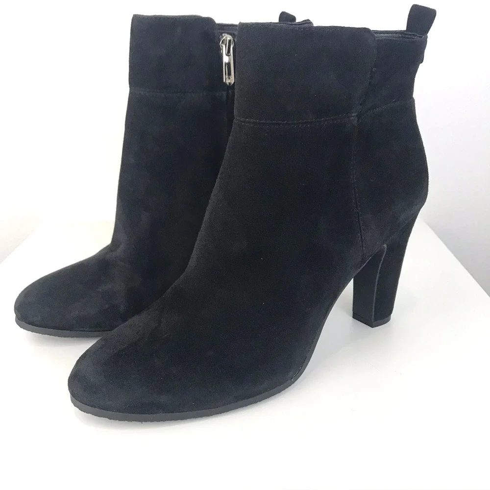 Sam Edelman Sianna Suede Black Booties Size 8 - Picture 1 of 11